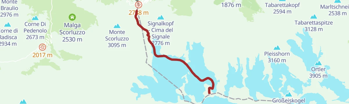 Route map: Tuckett Peak